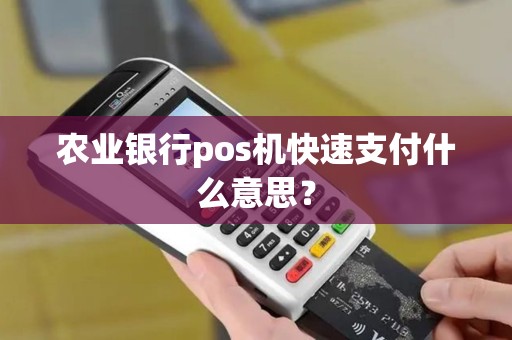 农业银行pos机快速支付什么意思？