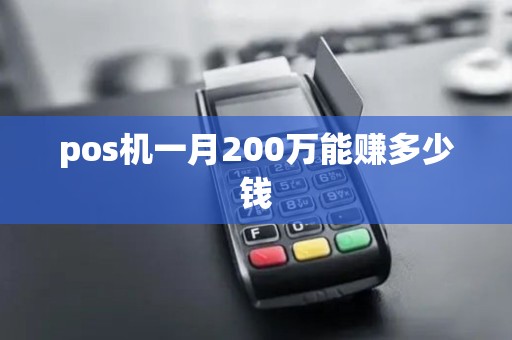 pos机一月200万能赚多少钱
