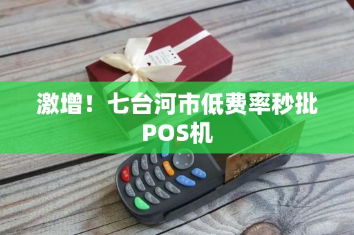 激增！七台河市低费率秒批POS机