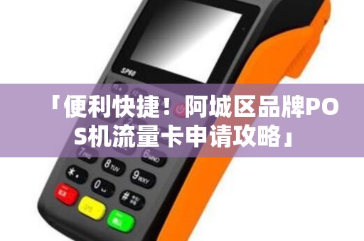 「便利快捷！阿城区品牌POS机流量卡申请攻略」