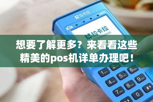 想要了解更多？来看看这些精美的pos机详单办理吧！
