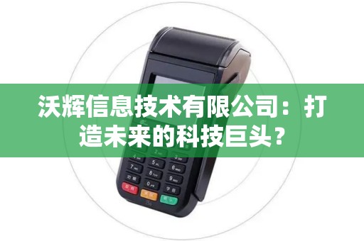 沃辉信息技术有限公司：打造未来的科技巨头？