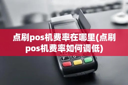点刷pos机费率在哪里(点刷pos机费率如何调低)