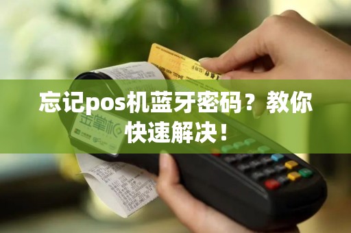 忘记pos机蓝牙密码？教你快速解决！