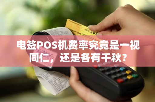 电签POS机费率究竟是一视同仁，还是各有千秋？