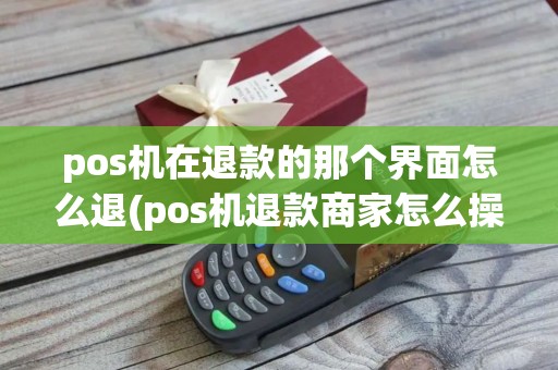 pos机在退款的那个界面怎么退(pos机退款商家怎么操作)