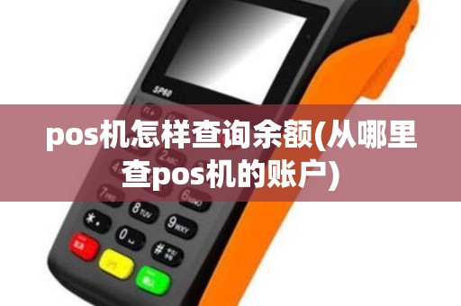 pos机怎样查询余额(从哪里查pos机的账户)
