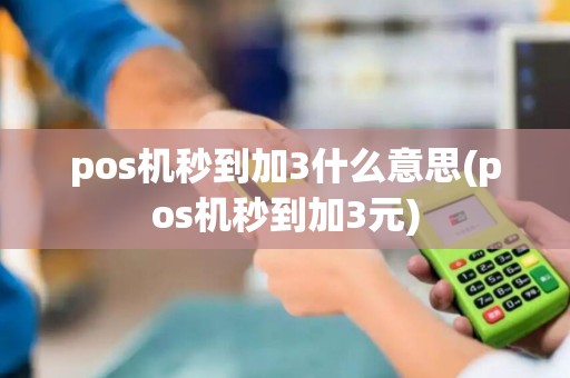 pos机秒到加3什么意思(pos机秒到加3元)