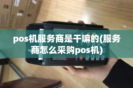 pos机服务商是干嘛的(服务商怎么采购pos机)