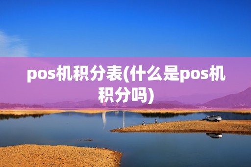 pos机积分表(什么是pos机积分吗)